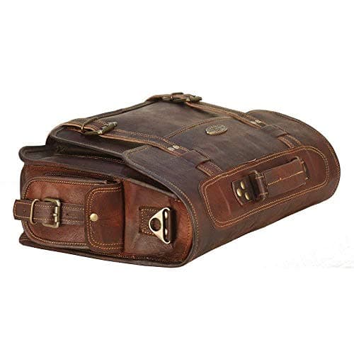 HULSH Leather Laptop Bags for Men Full Grain Leather Messenger Bag Leather Briefcase Computer Satchel Crossbody Shoulder Bag (Medium) — view 5