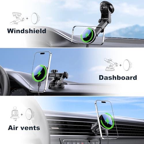 MOKPR for Magsafe Car Mount Charger, 15W Magnetic Wireless Car Charger — view 4