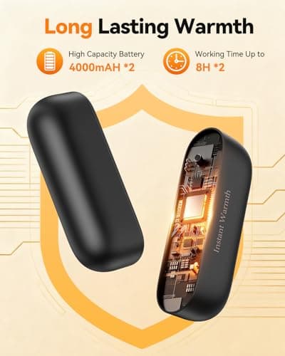 Hand Warmers Rechargeable, 2 Packs 8000mAh Long Lasting — view 4