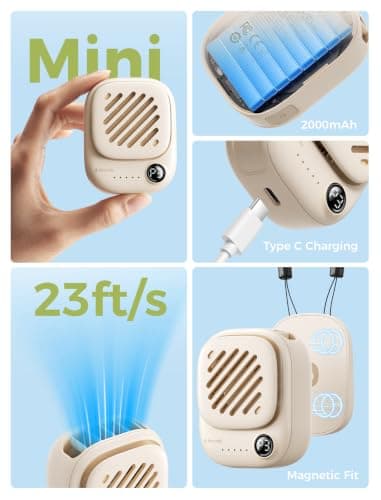 Aecooly Magnetic Neck Fan,Mini Portable,Mighty Hands Free Fan — view 6
