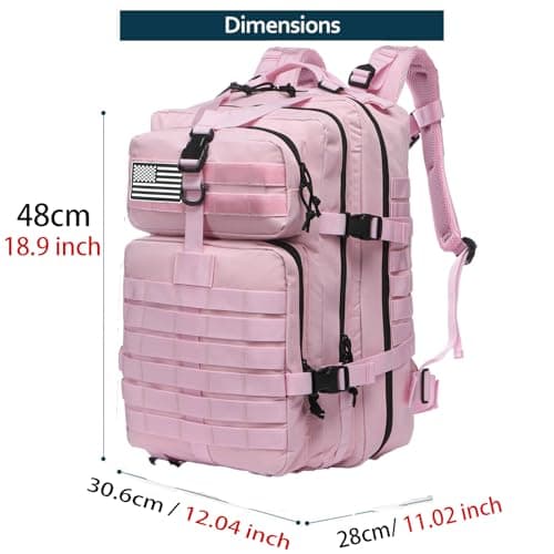 Thuram 50L Durable Nylon Waterproof Fishing Hunting Backpack Outdoor Military Rucksacks Tactical Sports Camping Hiking Bags (Light Pink) — view 4