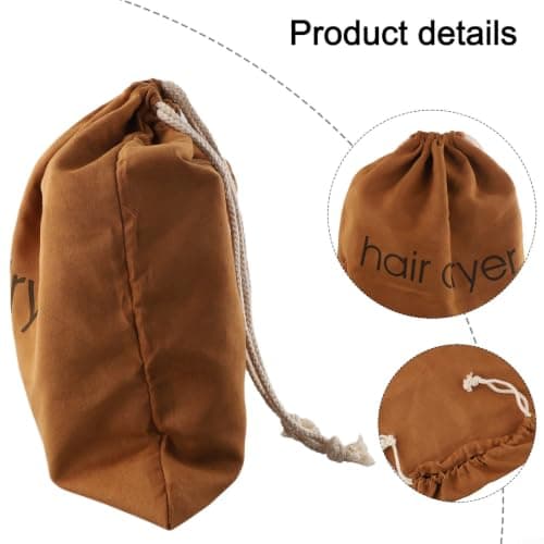 Foldable Hair Dryer Pouch for Suitcase Gym Bag Organiser(Brown) — view 6
