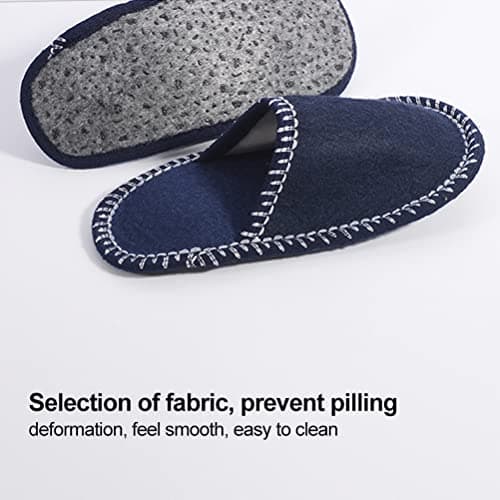 6 Pairs Disposable Fleece Felt Slippers, Portable Washable Non-Slip Slippers for Family Spa Guests Hotel Travel Beige XS Large for Women/Men — view 3