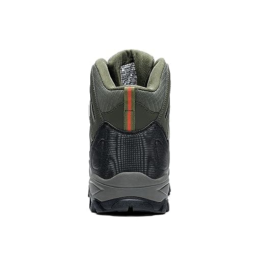 NORTIV 8 Men's Ankle High WaterproofWalking Boots,Olive/Black/Orange,10W — view 6