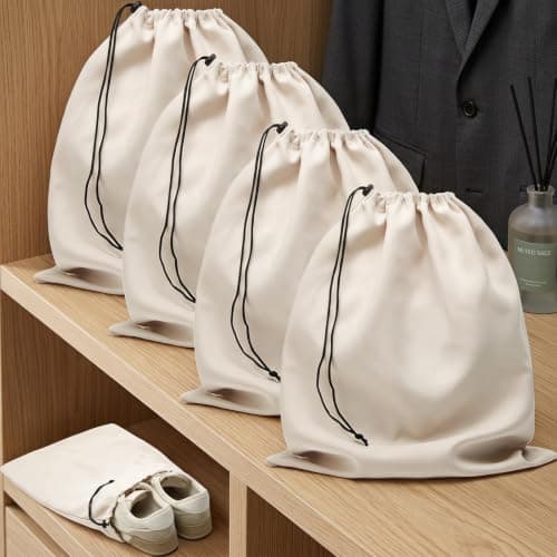 Rovelin Cotton Drawstring Bags - Reusable Dust Proof Shoe Bags — view 3
