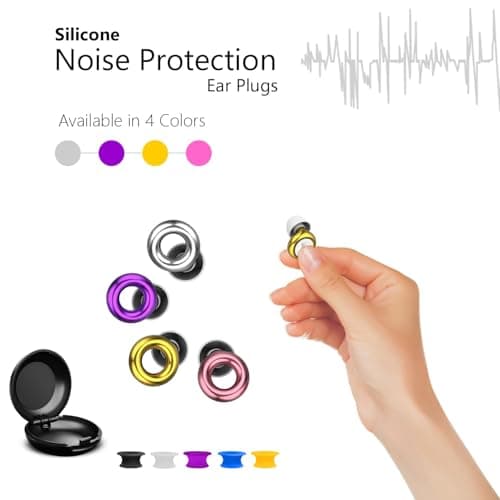 Reusable Ear Plugs for Sleep - Noise Cancelling, Snoring, Travel, and Concerts | 25dB Hearing Protection with Noise Reduction | Comes with 8 Ear Tips and XS/S/M/L - Black (Gold) — view 5