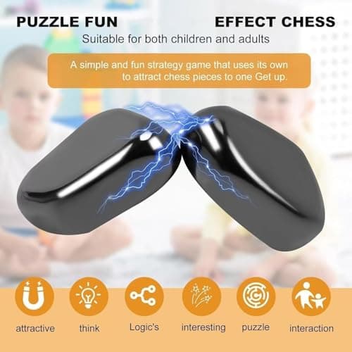 Magnetic Chess Game Portable Educational Checkers Game Logic Training Board Game for Kids Magnetic Chess for Family Gatherings-Combining Chess with Magnetic Game for Family Gathering and Travel — view 5