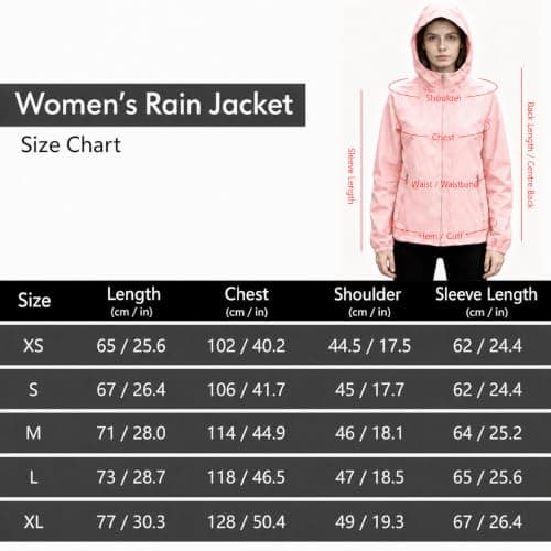 Innfttwo Lightweight Rain Jackets Womens ladies Waterproof Jackets with Hood Packable Raincoat Women for Running Cycling Hiking (UK, Alpha, XS, Regular, Regular, Pink) — view 2