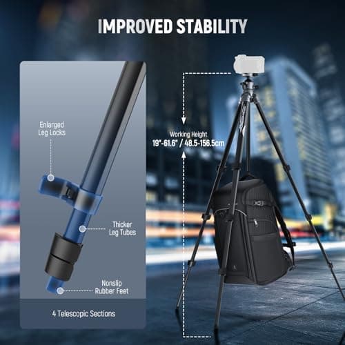 NEEWER LITETRIP LT07 61" Aluminum Travel Tripod for Camera — view 3