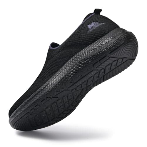 Women's Slip-On Walking Shoes Mesh Breathable Lightweight Casual Sneakers for Daily Gym Running Training Shoes (Black, Adult, Women, 5.5, Numeric, UK Footwear Size System, Medium) — view 5