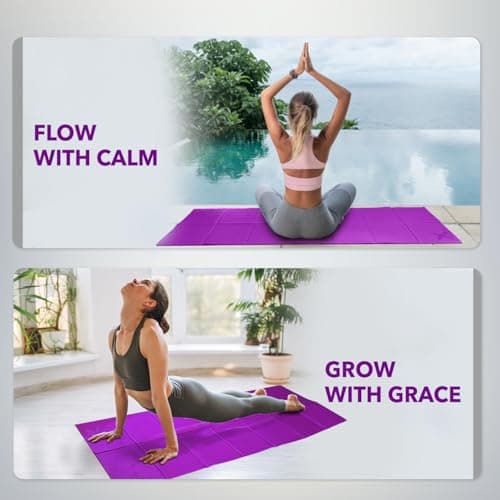 XN8 Sports Foldable Yoga Mat – Non-Slip, Eco-Friendly, Lightweight, Portable with Carrying Strap, Perfect for Home, Gym, and Travel Workouts, 72 Length — view 2