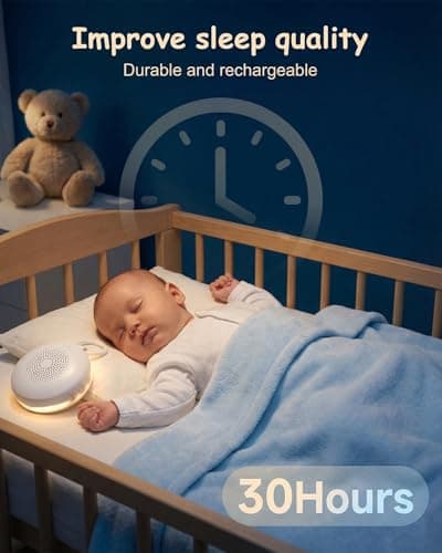 MOXTOYU Portable White Noise Machine for Baby Soothing Sounds, Bluetooth Sleep Aid with Night Light Bluetooth Speaker White Noise Machine Sound Therapy Long-Lasting Power Timer Baby Gifts — view 2