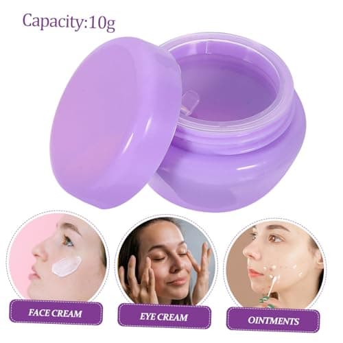 DINHEAROM 10g Travel Size Refillable Cosmetic Cream Jars with Leak-proof Plastic Lids, 10 Pack Practical Small Containers for Travel Use and Daily Life — view 6