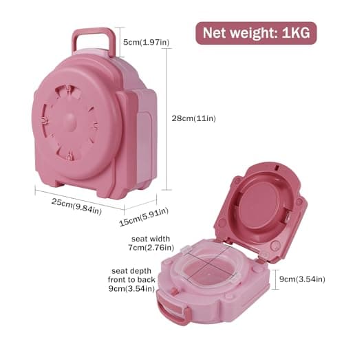 Travel Potty for Toddlers, Portable Toddler Potty Toilet Seat, Pink — view 2