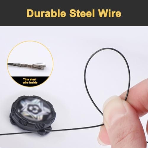 WLICCHS Pack of 4 140 cm Automatic Twist Lock Shoelaces for Boa Replacement Rope, Metal Wire, No Ties, Black for Twist Lock Outdoor Hiking Shoes, Sports Shoes, Work Shoes — view 4