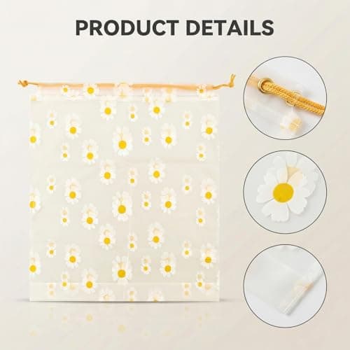 Hopzab 5 PCS Transparent Drawstring Storage Bags Waterproof and Dustproof Reusable Pouches Multifunctional Travel Plastic Bags for Cosmetic Clothes Underwear Shoes and Travel Accessories — view 3