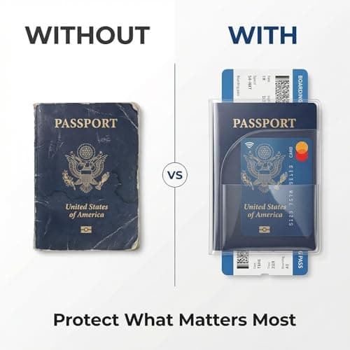 QBXMY7 4 Pcs UK Passport Covers Transparent, Waterproof Passport Holder — view 4