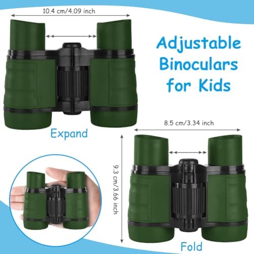 OSDUE Kids Telescope Outdoor Toys, 4x30 High Resolution Binoculars for Kids Educational Learning, Sports & Outside Play, Gifts for Age 3-12 Boys & Girls (Army Green) — view 2