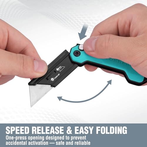 WORKPRO Folding Utility Knife with 10 SK5 Blades, Box Cutter with Belt Clip — view 3