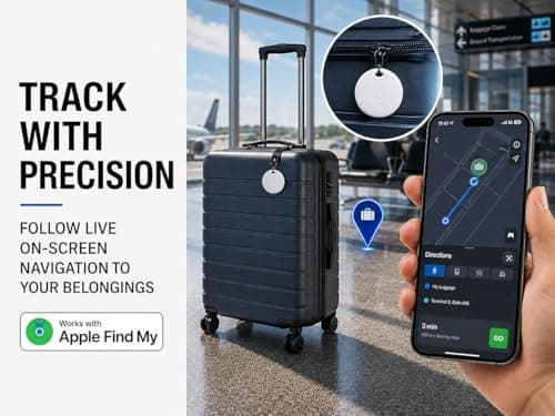 HH-Tech Smart Tag (Pack-2 Black+White) For Apple iOS Devices, Smart Tracker, Key Finder, Replaceable Battery, Easily Track Your Wallet, Bag, Suitcase, and More Worldwide with Apple Find My App — view 3