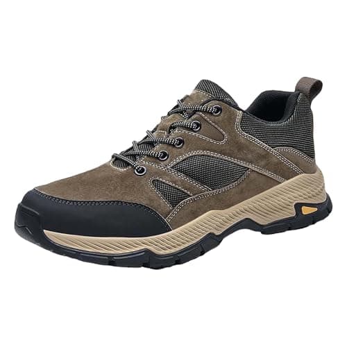 Maskjuwio Men's Hiking Shoes, Waterproof, Non-Slip Sports Shoes, Outdoor Trekking Shoes, Lace-Up Trainers, Shock Absorption, Rebound Trail Running Shoes, Leisure Fitness Shoes, Jogging, Walking Shoes