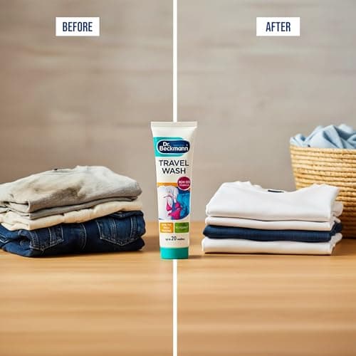 Dr Beckmann Travel Wash Gel Non Bio 100ml Compact Laundry Detergent for Hand Washing Clothes While Travelling Gentle on Fabrics and Skin Ideal for Holidays Business Trips and Camping — view 5