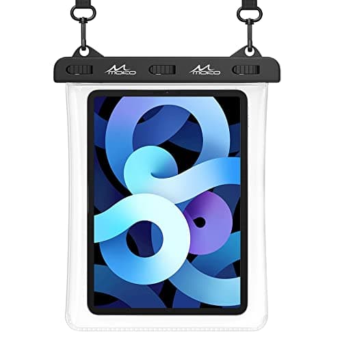 MoKo Waterproof Tablet Case, Tablet Pouch Dry Bag Compatible with iPad 9th 2021, iPad mini 6, iPad Air 5 2022, Air 4 10.9, Air 3 10.5, iPad Pro 11/10.5, iPad 10.2/9.7, Galaxy Tab A7/A8, Clear