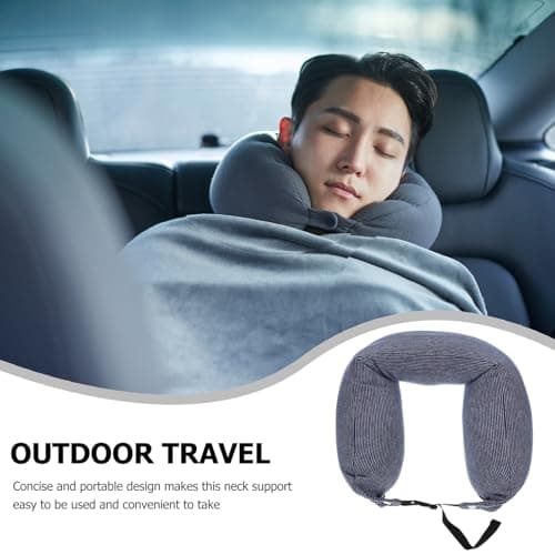 SEWACC U Shaped Neck Support Pillow, Polyester Fiber and Polystyrene — view 3