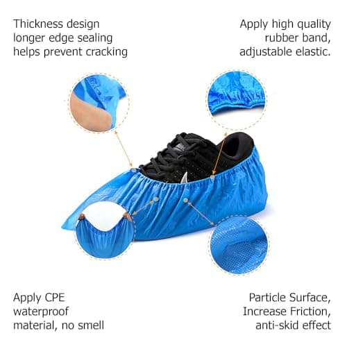 G4GADGET 30 pcs Disposable Shoe Cover Blue Cleaning Overshoes Boot Safety — view 2
