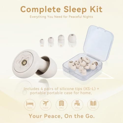 Sleep Ear Plugs 45dB Noise Cancelling Soft Silicone 4 Pairs Tips Case White — view 2