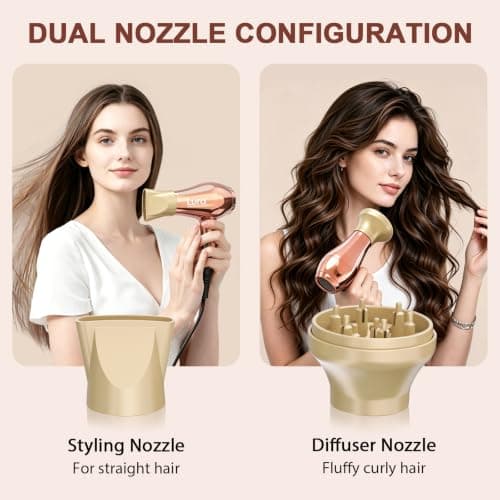 LURA Travel Hair Dryer Dual Voltage with Folding Handle,Rose Gold — view 4