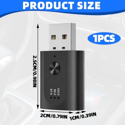 1 PCS Wireless Car Bluetooth Transmitter 5.3 FM, Wireless Aux USB Bluetooth Adapter for Car, Hands-Free Call with Noise Cancelling, 10m Stable Connection Plug, Play for Cars Stereo — view 2
