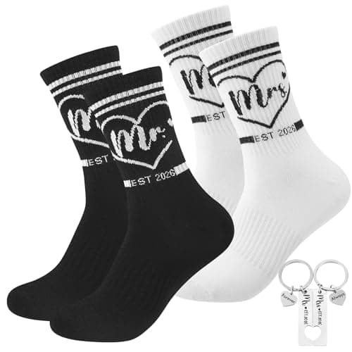 Zuimei Engagement Wedding Gifts for Couples Friends Her Him MR&MRS Socks
