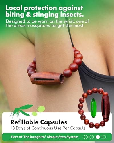 Incognito Mosquito Repellent Bracelet Refillable Wooden Large — view 6