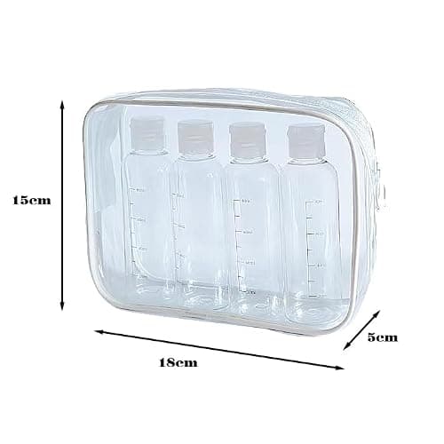 Clear Toiletry Bag with Travel Bottles Set 100ml & Spray bottle 10ml TSA Approved Travel Makeup Cosmetic Bag for Women Men Clear Toiletries Containers with Clear Airport Bag Case,Refillable Bottle — view 2