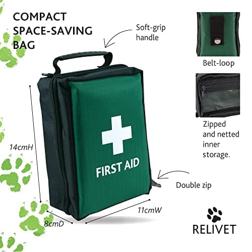 Reliance Medical Pet First Aid Kit - Essential Care for Dogs and Cats, Ideal for Travel, Camping, Home Use, Includes Saline, Bandages, Durable Rip-Stop Fabric Bag, 1 Kit — view 3