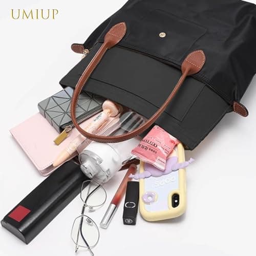 Umiup Multi-Pocket Handbag Organizer, Foldable Tote Bag Organizer for Longchamp, Black, Size L — view 3