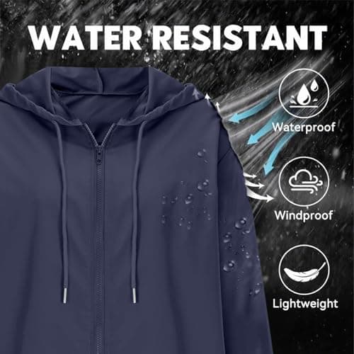 Lightweight Waterproof Jacket for Women Windproof Outdoor Hooded Coats Ladies Hiking Running Raincoats Breathable Jacket Quick Dry Sunscreen Windbreaker Travel Walking Cycling Athletic Sports — view 6