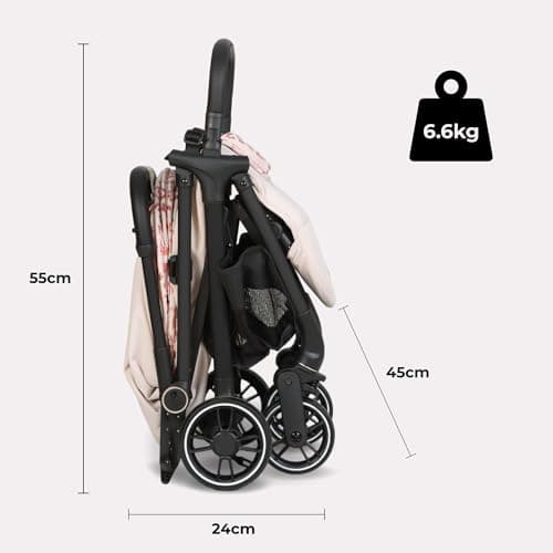 My Babiie MBX6 Autofold Stroller – from Birth to 4 Years (22kg), Foldable & Compact, Lightweight, Travel Buggy for Toddlers, Pushchair Includes Rain Cover - Pink Leopard — view 4