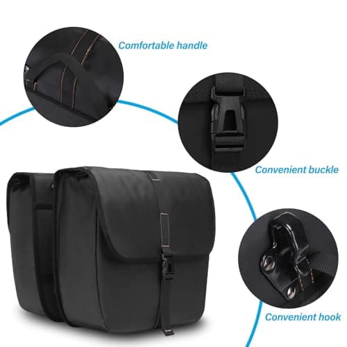 MOSISO 20L Bike Panniers, 2 Pack Waterproof Panniers Cycling Bag, Black — view 6