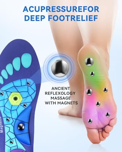 Insoles for Men and Women, Work and Boot Shoe Insoles UK8-12(11.8in) Blue — view 5