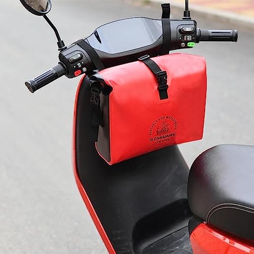 KQFCAZRE Bag, Panniers, Handlebar Bag, Adjustable, Waterproof, Universal, 9 L, Tool Bag, Panniers, Motorcycle Saddlebags, Simple, Red — view 6
