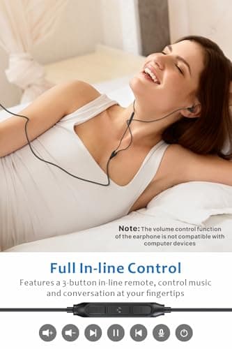 Hearprotek Sleep Earbuds, 2 Pairs Ultra Soft Lightweight Silicone Sleeping Earphone Headphones with Volume Control and Mic for Side Sleeper, Snoring, Air Travel, Relaxation (Black) — view 5