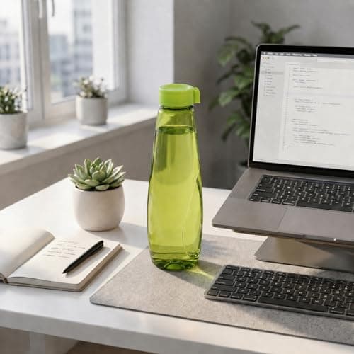 Reusable Water Bottle Set of 6 x 950ml – BPA Free Plastic Drinks Bottles, Leakproof Screw Lid, Slim Fridge Water Bottles for Gym, Sports, School, Travel, Juice & Everyday Hydration (Random) — view 3