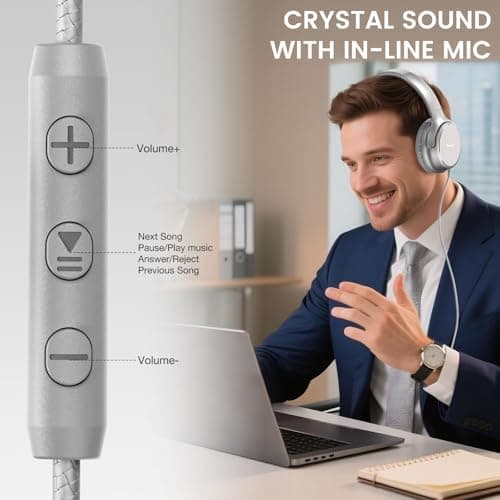 Wuopzf USB C Wired Over-Ear Headphones with Microphone — view 6