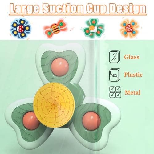 4PCS Suction Spinner Toys for Babies, High Chair Toys with Suction Cups 1-3 — view 6