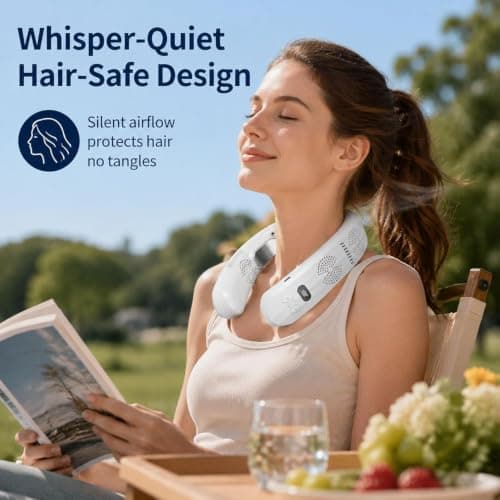 Hulazepyr Neck Fan, 6000mAh Hulazepyr 3-in-1 Neck Fan Cooling, Heating, and Airflow, 9 Speed 3s Quick Cool 360° Airflow, Ultra Quiet Hands-Free Cooler for Outdoor, Gardening, Commuting, Travel (#A) — view 3