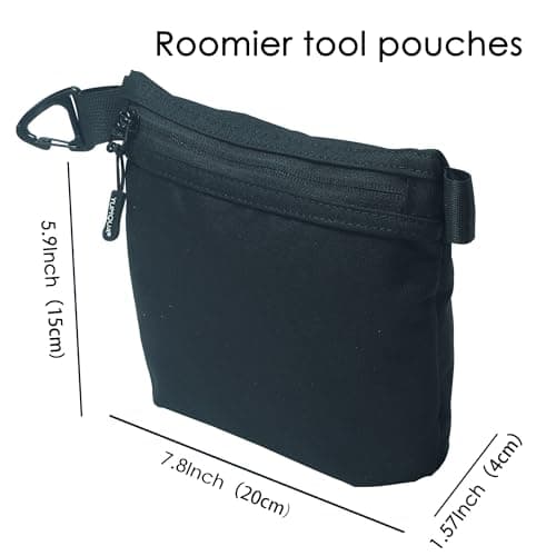 Small Zipper Pouch with Carabiner Clip, Small Nylon Travel Bag with Zipper Water-Resistant Multipurpose Digital Cosmetics Toiletry Tool Storage Pouches for Travel Essential, Toiletries, Gym — view 2