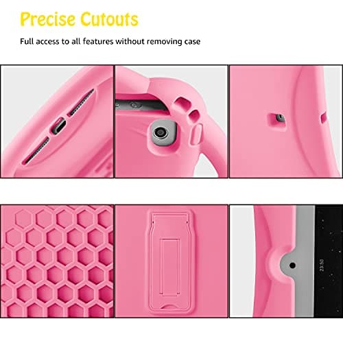 TopEsct Kids Case for 7.9 inch iPad Mini 5th/4th/3rd/2nd/1st Gen (Old Model) Silicone Shockproof Protective Cover with Built-in Handle Stand and Strap (Pink) — view 5