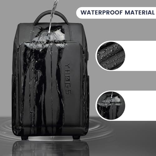 RUCYEN Rolling Backpack,Waterproof Backpack with Wheels for Business and Travel Commuter, Carry on Backpack with Laptop Compartment,Wheeled Backpack for Adults (B-18inch) — view 3